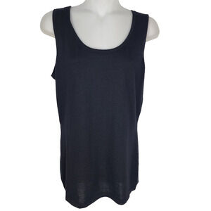 Neiman Marcus Collection Tank Top Medium Cashmere Sleeveless Pullover Black